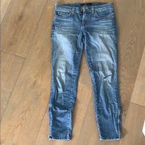 Medium wash J Brand cropped jeans with zipper
